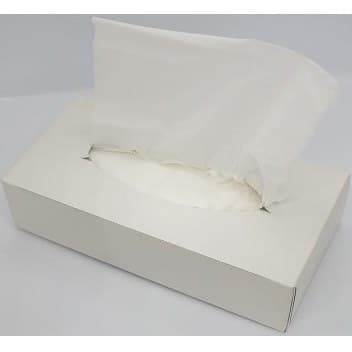 Салфетки косметические в картонной коробочке, 2 сл., цвет - белый, 100% белизны, 1/2 слож., р-р 20*15,5 см., целлюлоза 