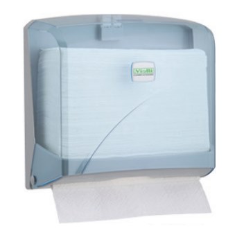 Диспенсер для бумажных полотенец Z-сложения, прозрачный-голубой