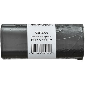 Мусорный мешок ПНД, 60л, 60х70см, 4.2гр.