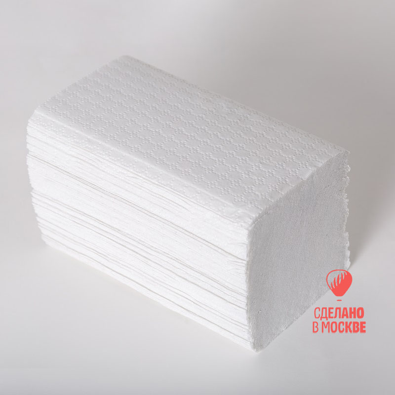 Листовые полотенца СИСТЕМА H3 120108 V(ZZ), 1 слой, цвет - белый, 73% белизны, 30 гр/м*2, целлюлоза 