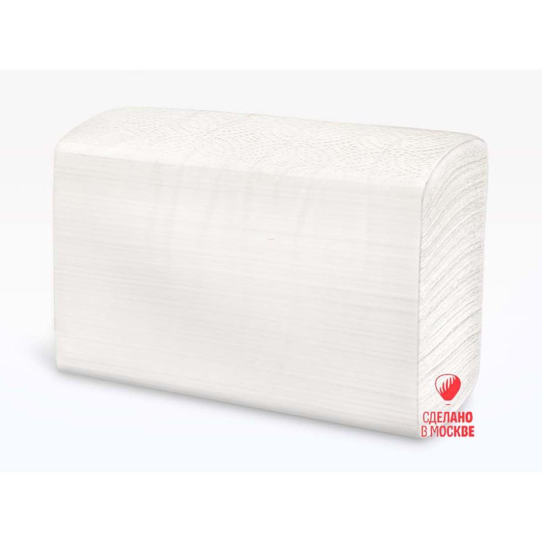 Листовые полотенца СИСТЕМА H3 120288 Z-сл., 2 сл., цвет - белый, 100% белизны, 19 гр/м2*2, целлюлоза 