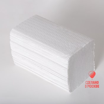 Листовые полотенца V-сл. (ZZ), 1 сл., цвет - белый, 73% белизны, 25 гр/м*2