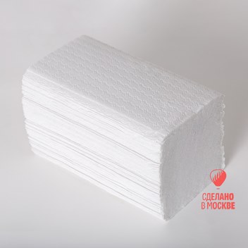 Листовые полотенца V-сл. (ZZ), 2 сл., цвет - белый, 73% белизны, 17 гр/м2*2, целлюлоза 