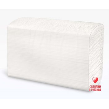 Листовые полотенца Z-сл., 2 сл., цвет - белый, 100% белизны, 17 гр/м2*2, целлюлоза 